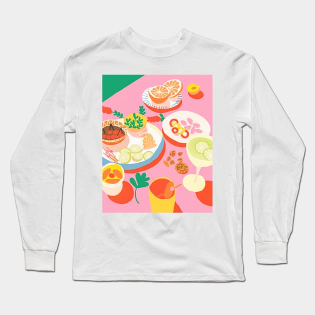 Pink Picnic Long Sleeve T-Shirt by Gigi Rosado